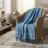Manta Rustica Artesanal 230x240cm Hilado Fino Estilo Country