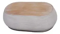Mesa Importada De Resina Símil Ratán Apto Exterior 120 Cm  Marrón Claro