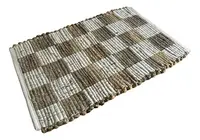 Alfombra Importada De India 100% Artesanal Tejida En Yute 90 Cm 60 Cm Beige