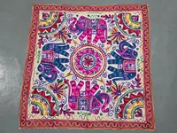 Tapiz Bordado Artesanal Importado De India 90 X 90 Cm Cuadro Modelo 3