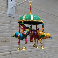 Movil Decorativo Importado India Calesita Llamador Elefantes