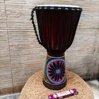 Djembe Artesanal Tambor Cuero Madera Importad Pushkar Tienda Marrón Claro