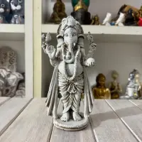 Imagen Ganesha Artesanía India Resina Decoración Blanco