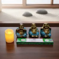 Budas Sabios En Resina Imporatos Indonesia 3 Piezas Artesnal