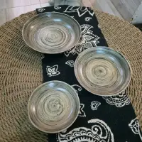 Set X 3 Unidades Bowl De Bamboo Importado Bandejas Apilables Marrón