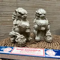 Perros Fu X 2 Estatuilla Resina Import Protección Feng Shui Modelo 2