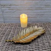Centro Mesa Hoja Aluminio Importado Oriente 25cm Posa Llave