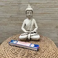 Estatuilla Hindú Buda Indio Jardín Resina Apto Exterior