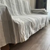 Manta Cobertor Rustico Hindú 1 1/2 Pl Importado India Kerala Gris Blanco Rayas