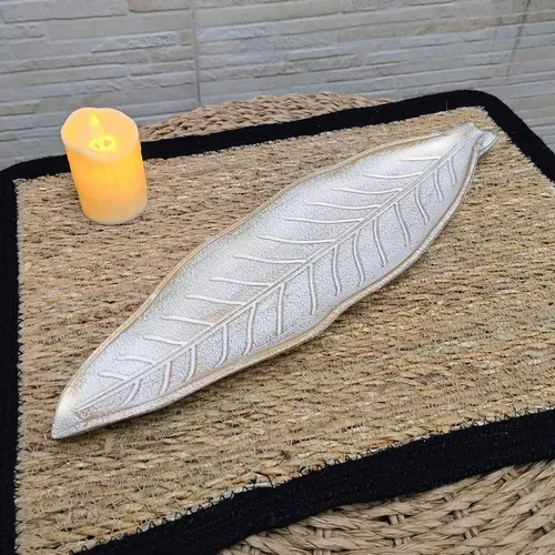 Centro De Mesa Plato Decorativo Importado Mdf Pushkar Tienda Blanco
