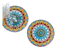 Apoya Posa Vasos Ceramica Mandala Circular Importado 9 Cm