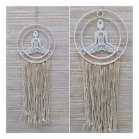 Colgante Metal Hilo Tira Importados Decorativas De India Blanco Buda Meditando