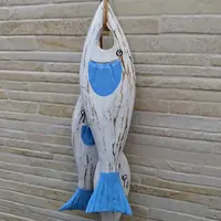 Movil Decorativo Tira Pez Artesanl Colgante Madera Indonesia