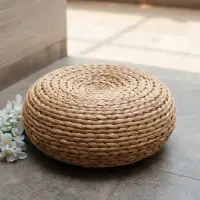 Puf Artesanal De Yoga Fibra Natural Indonesia Pushkar Tienda Beige