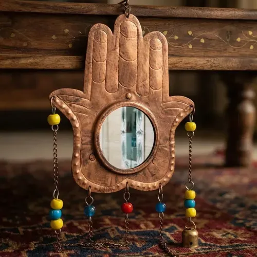 Mano Fatima De Metal De India Móvil Decorativo Hindú Campana