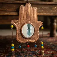 Mano Fatima De Metal De India Móvil Decorativo Hindú Campana