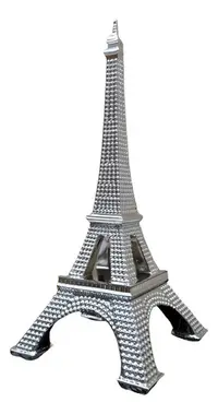 Torre Eiffel Decorativa En Resina Importada De Oriente  Plateado