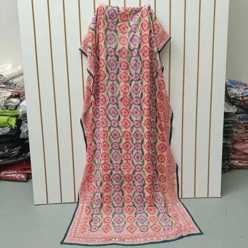 Dupatta Gasa Bordada A Mano De India. 2.20 X 0,90 Mts Hindu