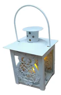 Portavelas Fanales Colgante Metal Y Vidrio 15x7 Cm C/u Modelo 3