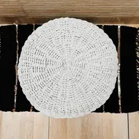 Puf Artesanal 45 Cm Pintado D Fibra Nartual Banco Mesa Zen