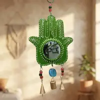 Mano Fatima De Metal De India Móvil Decorativo Hindú Campana