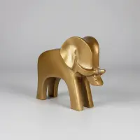 Estatuilla Elefante Aluminio Import Oriente Deco Hogar 17 Cm