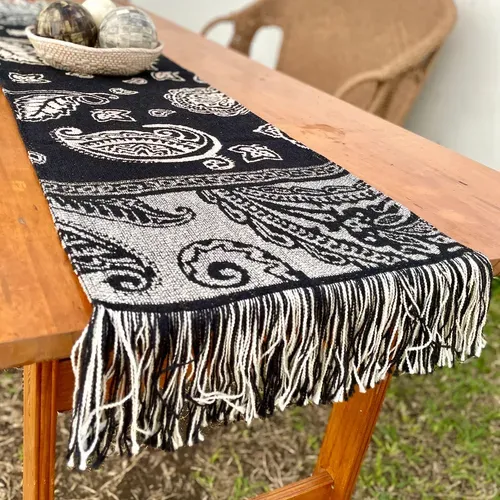 Camino De Mesa Pie De Cama Bufandon Algodon Telar 160x35 Cm