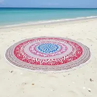 Manta Circular Hindú 2 Metros  Mandala De India Flor De Loto