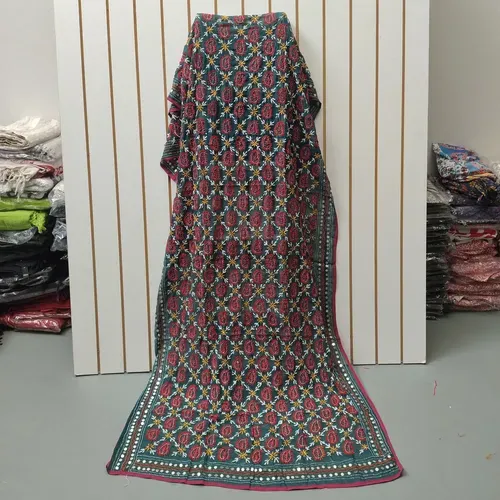 Dupatta Gasa Bordada A Mano De India. 2.20 X 0,90 Mts Hindu