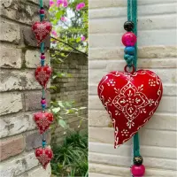 Movil Tira 4 Corazones Importados India Metal Pintado