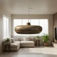 Lampara Colgante Artesanal En Bambu Import Indonesia Techo Bambú