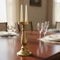 Candelabro Porta Vela Importado Oriente Decoración Zen Dorado Oscuro