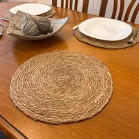 Plato De Sitio 40cm Yute Nral. Individual Importado Vietnam  Marrón Claro