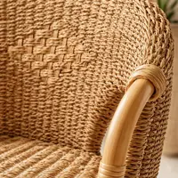 Sillon Artesanal Swan De Indonesia Seagrass-ratan Y Caña Marrón