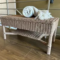 Mesa Arrimo Apoyo Ratona Fibra Natural 2 Pisos Kraft-madera Marrón