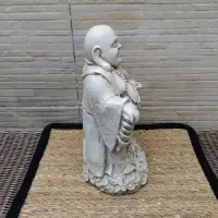 Estatuilla Buda Loto Resina Apto Exterior Ideal Jardín Deco