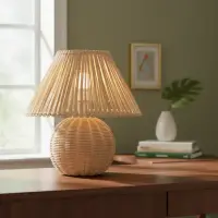 Velador Rattan Artesanal Indonesia Artesanal Tendencia Marrón Claro
