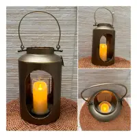 Fanal Importado D India Porta-vela Vidrio Decoración Oriente Oxido