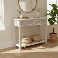 Mueble Dressoir Con Cajones Apoya Tv Recibidor Mesa Zen Blanco