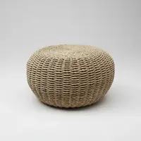 Puf Zen Fibras Naturales Banquito Mesa Artesanal De 30x45 Cm