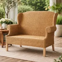 Sillon Artesanal Doble Bergere Kraft Y Madera Pushkar Tienda Marrón Claro Bergere