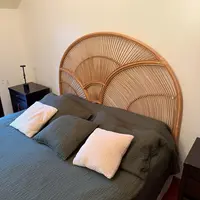Respaldo Cabecera Cama Sommier Bamboo Decorativo Importado Marrón Claro