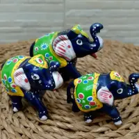 Set De 3 Elefantes De Resina Importados De India Abundancia