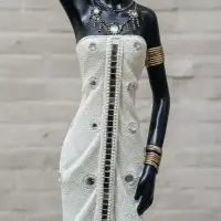 Estatuilla Imagen Africana Importada Oriente 40 Cm Fantasias Blanco