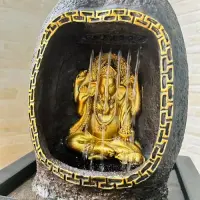 Fuente Agua Zen Ganesha Lluvia 25 Cm C/luz Led Importada     Dorado