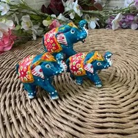Set De 3 Elefantes De Resina Importados De India Abundancia