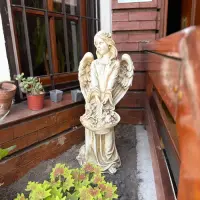 Estatua Angel Protector Apto Exterior 60 Cm Pushkar Tienda Blanco