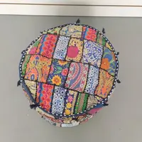 Funda Puff Covertor Patchwork Importado Pushkar Tienda Azul