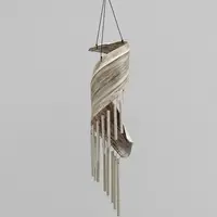 Llamador De Angel Importado Indonesia Con Bamboo Remolino Blanco
