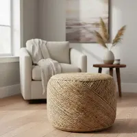 Puff Natural Yute Rustico Importado Banco Mesa Artesanal Modelo 4